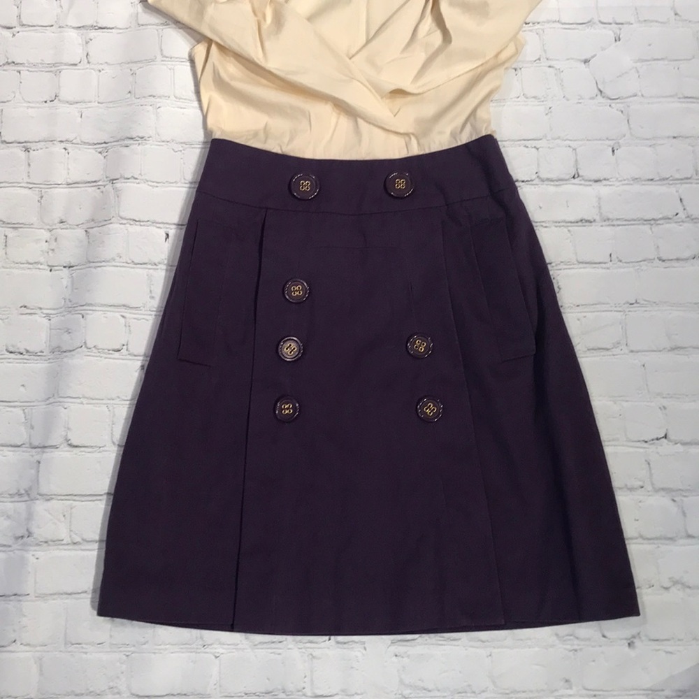 BCBGMaxAzria | Violet and Cream Colour Block Dress - Picture 3 of 9